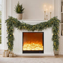 Pre-Lit Christmas Garland 9FT Decorations Real Touch Cedar Cypress Pine Greenery Artificial Green Christmas Garland with Lights for Mantle, Fireplace, Table, Stairs, Door, Indoor Outdoor Decorations — 1