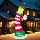 Lulu Home 9FT Christmas Inflatable, Giant Lighthouse with Santa & Reindeer — 4