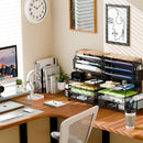 Ekisemio 8 Tier Desk File Organizer with Sliding Drawer, Desktop Organizers and Accessories, Letter Size File Organizer for Desk, Black — 2