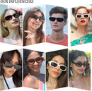 Rectangle Sunglasses for Women Men Trendy Y2K 90s Square Sun Shades UV400 | A:black and Leopard Brown — 5