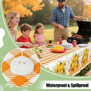 misaya 4 Packs Buffalo Disposable Table Cloth, 54 x 108 Inch Waterproof Plastic Tablecloth, Rectangle Pumpkin Orange and White Checkered Table Covers for Picnic, Birthday, Party | 54" x 108" - 4 Pack — 3