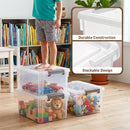 Citylife 17 QT Plastic Storage Bins with Latching Lids Stackable Storage Containers for Organizing Large Clear Storage Box for Garage, Closet, Kitchen, 4 Packs — 4