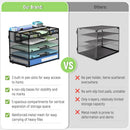 Docnest 5 Tier Mesh Desk Organizer with Removable Tray&Pen Holder, Black — 4