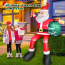 8 FT Inflatable Sitting Santa Claus Christmas Outdoor Decorations, Blow Up Santa Claus with Gift Bag Sitting on Roof Wall Tree Chair, Outdoor/Indoor Decorations for Street House Patio Bench Shrubs — 3