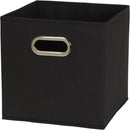 Household Essentials Foldable Fabric Storage Bins 6 Piece Set, Strong Poly-Woven Fabric, Sturdy Chipboard Sides, Grommet Front Handle, Stackable, Classic Design, Black — 3