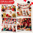 Pre-Strung Felt Happy Birthday Banner Red Black Garland Set | Black Red — 6