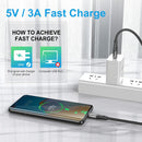 USB A to USB C Cable 3Pack 10Ft Fast Charging 3A Long Nylon Braided Cord 4