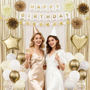 White and Gold Happy Birthday Party Decorations for Women Girls — 3