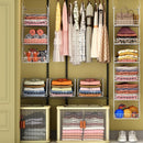 X-cosrack 6 Tier Closet Hanging Organizer, Clothes Hanging Shelves with 4 Hanging Hooks 5 S Hooks, Wire Storage Basket Bins, for Clothing Sweaters Shoes Handbags Clutches Accessories Patent — 4