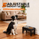 Elevated Dog Bowls with 2 Stainless Steel Bowls, 5-Height Adjustable Stand…