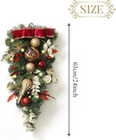 Valery Madelyn Pre-Lit Christmas Teardrop Swag 24 Inch Red Gold Decoration — 6