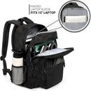 ZORFIN 26L Black Backpack for College, and Travel: Water Resistant Bookbag | 16.5 Inch — 4