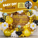 ALL-IN-1 Bee Balloons Garland Kit & Arch - Small and Large Black Yellow and White Bumble Bee Balloons for What Will It Bee Gender Reveal Party Supplies, Baby Shower Decorations, or Honey Bee Birthday | Yellow, White, Gold, Black Polka Dot — 5