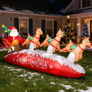 ZPISF 10 FT Santa Sleigh with Reindeer Christmas Inflatables Outdoor Decorations, Christmas Blow Up Yard Decorations for Garden Lawn Xmas Decor (Red) — 1