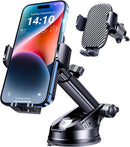 GUWEZ Phone Holders for Your Car [Military Grade Suction Ultra Strong Base] Cell Phone Car Holder 3 in 1 Dashboard Accents/Windshield/Air Vent Hands-Free for Video Installation Kit iPhone Android | Model-A photo 1