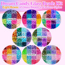 XSEINO 192 Colors 4800pcs 8mm Dream Candy Colorful Series Glass Beads Bracelet Making Kit,8 Box Different Unique… — 3