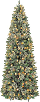 Hykolity 7.5 ft Slim Prelit Christmas Tree with Pine Needle — 1