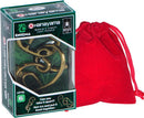 Enigma Hanayama Cast Metal Brain Teaser Puzzle, Level 6 Difficulty Rating, Red Velveteen Drawstring Pouch, Bundled Items — 2