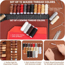 Leather Working Tooling Kit All-in-One Set Leatherworking Crafting Tools with Apron Custom Handbag Cutting Mats Stamping Engraving Punching Sewing Sanding Tools for Leather Making Repair Professional — 5