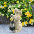 Garden Statues Rabbit with Solar Lights- Bunny Figurine Outdoor Rabbit Fall…