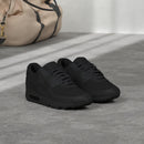 Nike Men's Air Max 90 Leather Low-Top Sneakers - Black/Black/White — 7