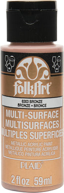 FolkArt Multi-Surface Metallic Paint in Assorted Colors (2 oz), Metallic Bronze | 2 Fl Oz (Pack of 1) — 1