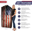 Autoamerics 1-Piece Windshield Sun Shade Grunge American Flag - 2 USA Design - Foldable Car Front Window Sunshade for Most Sedans SUV Truck - Blocks Max UV Rays and Keeps Your Vehicle Cool - Medium — 2