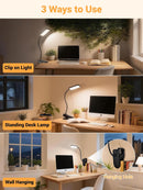 Clip on Light,9 Brightness+5 Color Rechargeable Lamp,48 LED Small Desk Lamp — 7