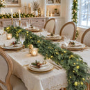 Pre-Lit Christmas Garland 9FT Decorations Real Touch Cedar Cypress Pine Greenery Artificial Green Christmas Garland with Lights for Mantle, Fireplace, Table, Stairs, Door, Indoor Outdoor Decorations — 2