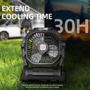 Camping Fan Rechargeable, 20000mAh Battery Powered Portable Fan with LED Light & Hook, 4-Speed 270° Adjustable, Camping Essentials for Tent, Travel, Car, Outdoor, Indoor, BBQ, Fishing, Jobsite — 6