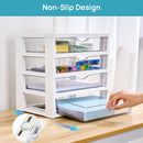 Vtopmart Clear Desktop Organizer, 4-Tier Drawer Storage with Dividers — 6