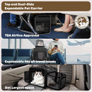 SHARLOVY Top and 2 Sides Expandable Cat Carrier 18x11x11 TSA Airline Approved