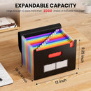 Sooez Accordion File Organizer, 13 Pocket Expanding File Folders, Letter/A4 — 2