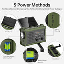 Solar Radio Emergency Hand Crank 12000mAh with Clear Signal | Army Green — 8