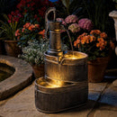 Zamildon's 2-Tier Cascading Water Fountain Indoor Outdoor, 20.5 Inch Height 3…