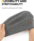 3 Pack Beanie for Men Women, Winter Double Layer Warm Hat Skull Cap - Dark Beige+dark Grey+black — 2