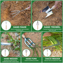 9-Piece Premium Gardening Tool Set for Women - Heavy Duty Stainless Steel Rust-Proof Tools with Fashion Storage Tote | Perfect Gardening Gifts for Mom, Mother's Day, Birthday & Outdoor (Green) — 3