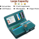 SENDEFN Wallets for Women Leather Credit Card Holder with RFID Blocking Large Capacity Wristlet — 3