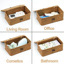 Wicker Storage Basket with Lid, Seagrass Storage Baskets for Organizing — 3