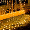 WATERGLIDE Outdoor Christmas Net Lights, 12FT x 5FT 360 LED Fairy String Light with 8 Lighting Modes, Connectable Light for Garden Tree Bushes, Holiday Wedding Party Decorations, Warm White — 8