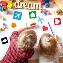24 Pcs Stencils for Kids for Painting 8" Outdoor Sidewalk Chalk Stencils | 8in — 5
