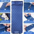 WANNTS Ultralight Sleeping Pad with Pillow & Built-in Pump for Camping | Blue — 3