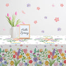 Summer Party Decorations - Summer Decorations for Home - 2 Pack Disposable Plastic Tablecloth | Floral Tablecloth for Mothers Day Wildflower Butterfly Birthday Garden Party Decorations | Red and Purple — 5