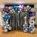 Outer Space Balloons,12 Inch Metallic Black Purple Blue and Silver Confetti Galaxy Balloons,for Kids Birthday Outer Space Theme Party Decorations (Pack of 3) | 30PC (Pack of 3) | Blue Purple — 6