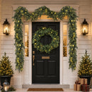 Pre-Lit Christmas Garland 6FT Decorations Real Touch Cedar Cypress Pine Greenery Artificial Green Christmas Garland with Lights for Mantle, Fireplace, Table, Stairs, Door, Indoor Outdoor Decorations — 7