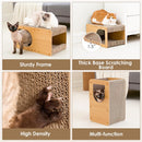 EHEYCIGA Cardboard Cat Scratcher House, 17-Inch Cat Scratch pad, Brown — 5