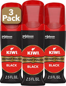 Kiwi Instant Shine & Protect Liquid Shoe Polish, Black, 1 Bottle with Sponge Applicator, 2.5 oz, Pack of 3 — 1