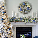 Wanna-CUL 24 Inch Pre-Lit Frozen Winter Christmas Wreath for Front Door — 4