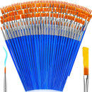 162 Pcs Paint Brushes Bulk, Round Flat Tip Acrylic Paint Brushes Set for Kids Classroom Crafts Oil Watercolor Canvases Face Painting Touch Up — 1