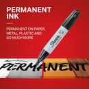 Sharpie Permanent Markers, Large, Chisel Tip, Black, 4 Count - Marks on Paper, Plastic, Metal, and More | 4 Count (Pack of 1) — 3